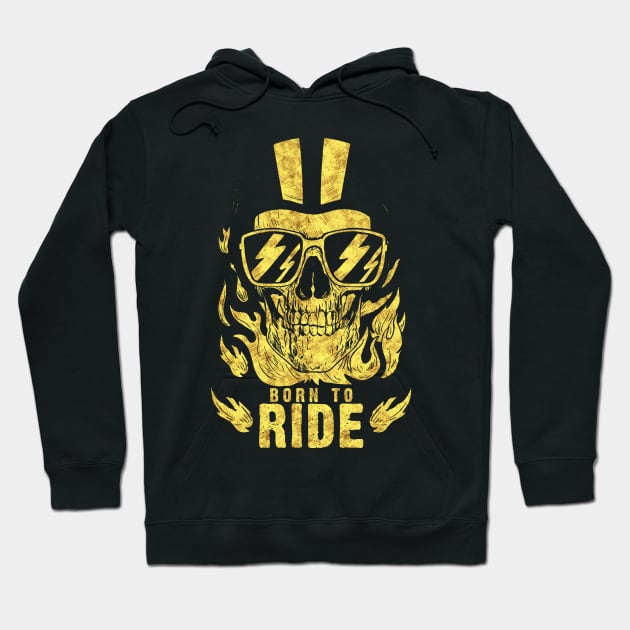 Born to Ride Skull Fire Helmet for all the open road lovers Hoodie by Naumovski